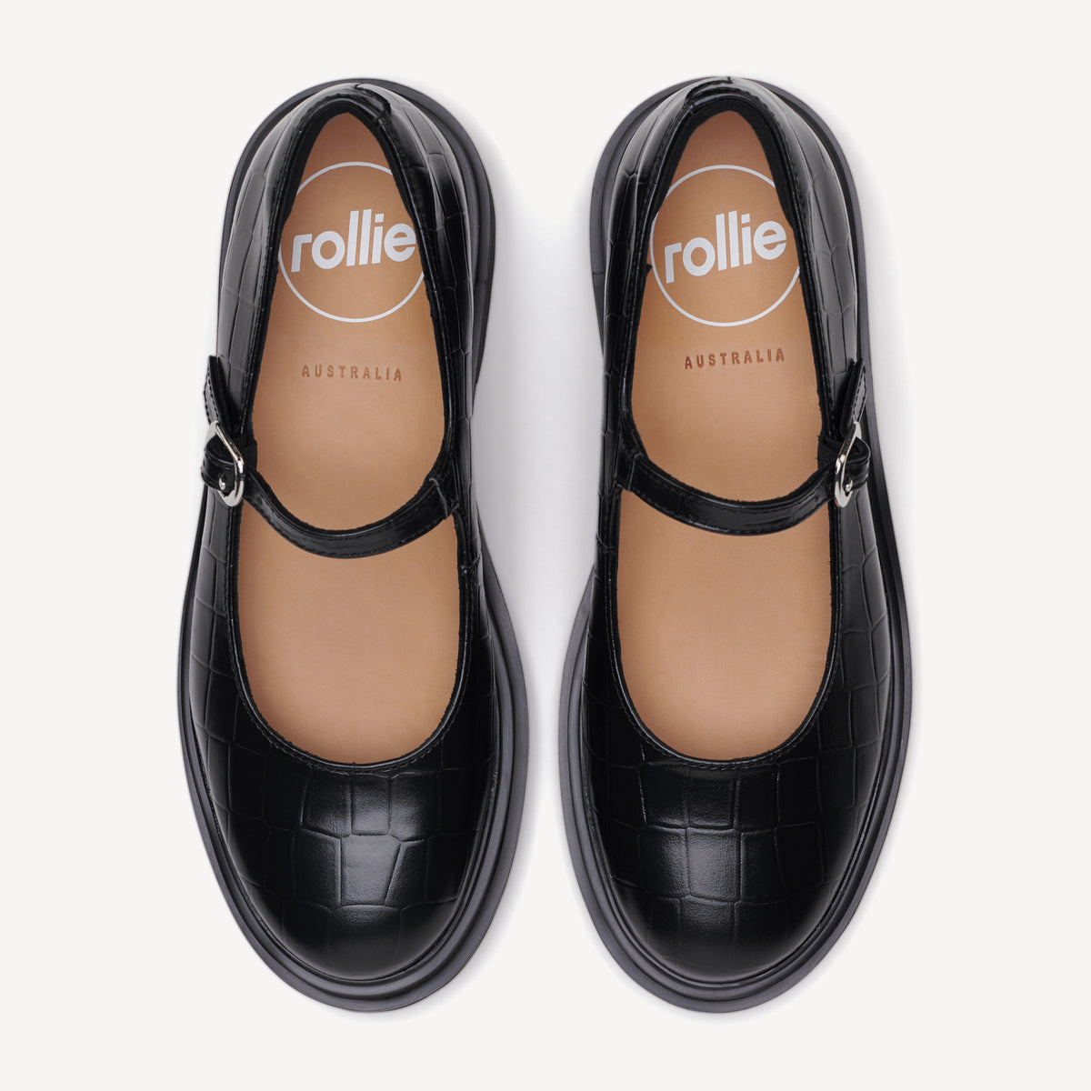 Mary Jane Step Black Croc