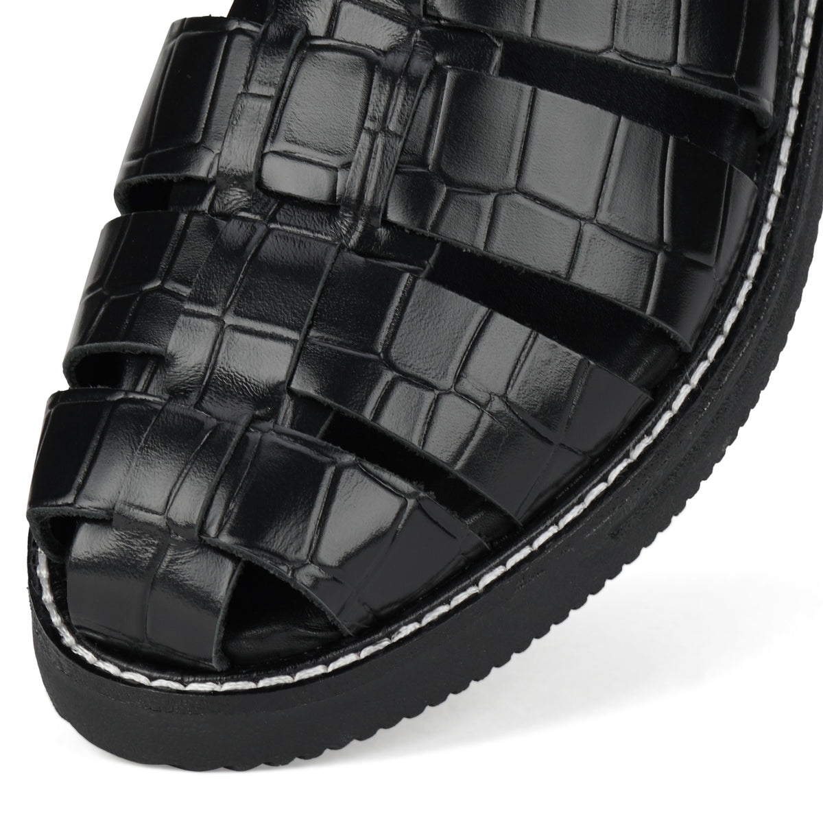 Mule Fisherman Black Croc