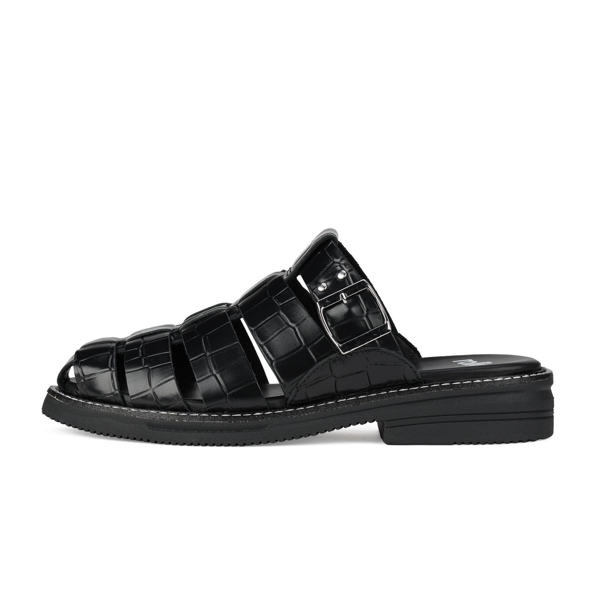 Mule Fisherman Black Croc