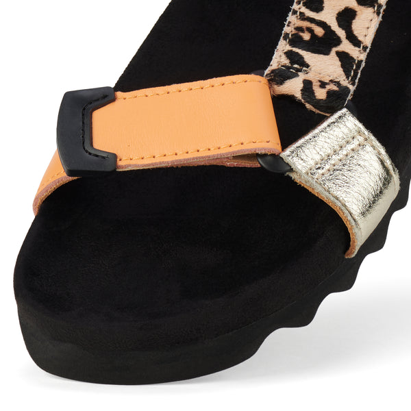 Sandal Tooth Wedge Multi Leopard