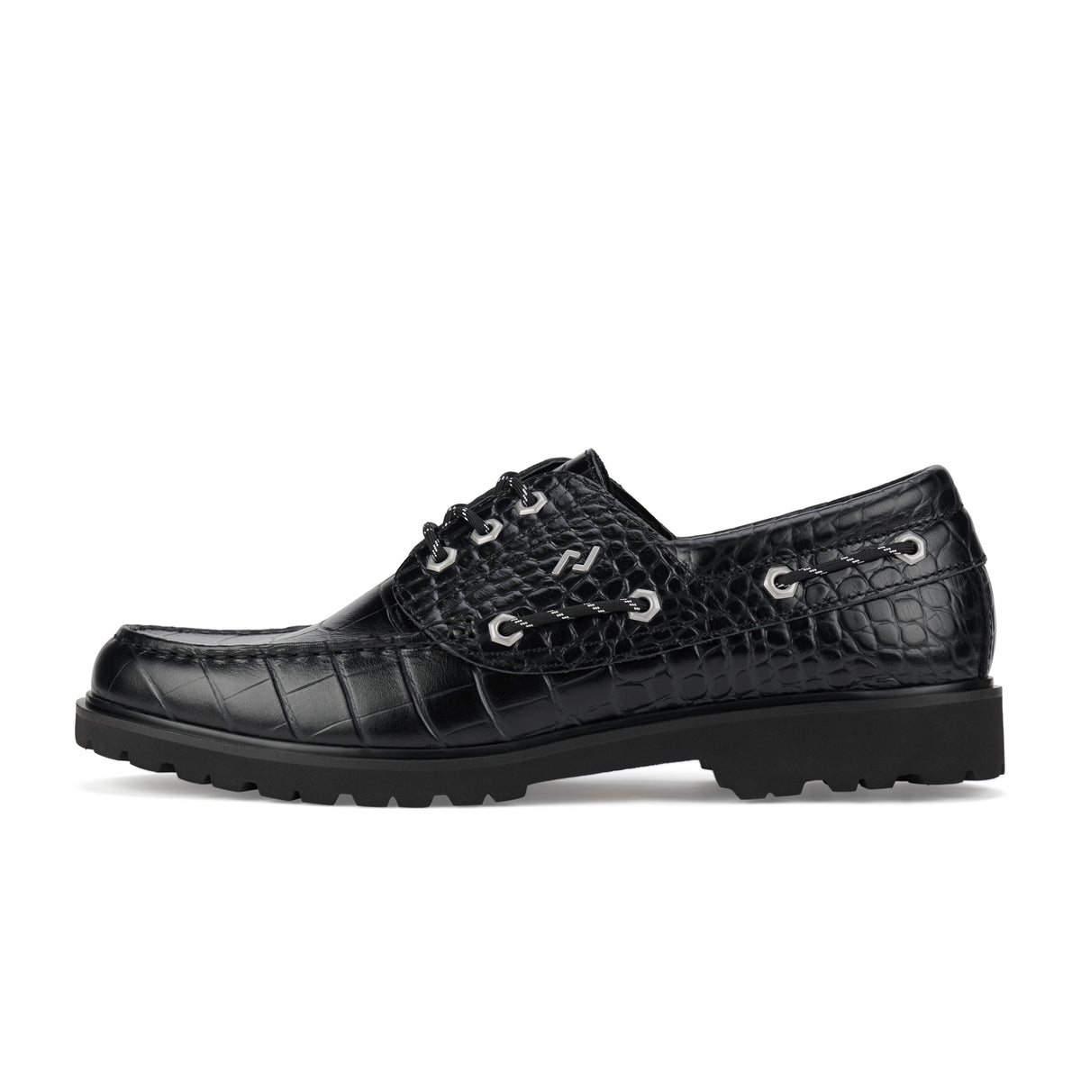 Boat Mens Low Step Black Croc
