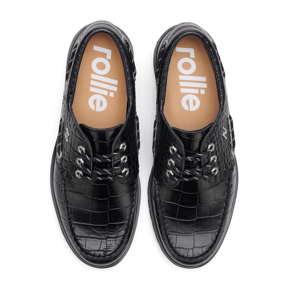 Boat Mens Low Step Black Croc