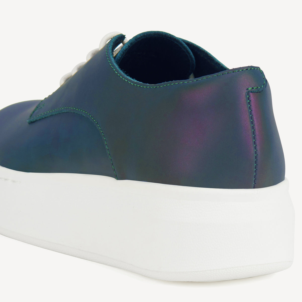 Rollie Derby City Chameleon — iridescent chameleon-leather lace-up sneaker, styled campaign shot (2)
