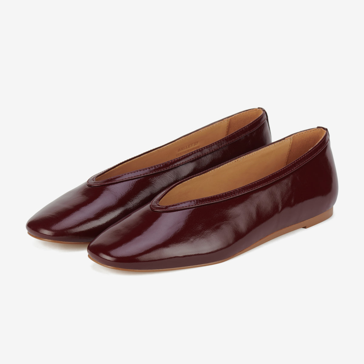 Rollie Ballet V Dark Cherry — women's ballet flat, front view