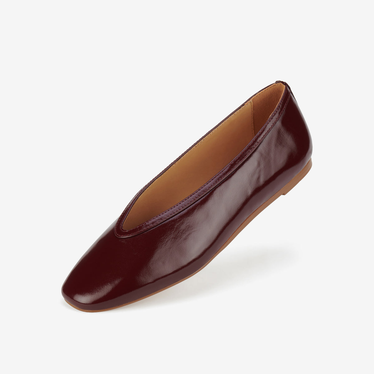 Rollie Ballet V Dark Cherry — women's ballet flat, pair, side by side