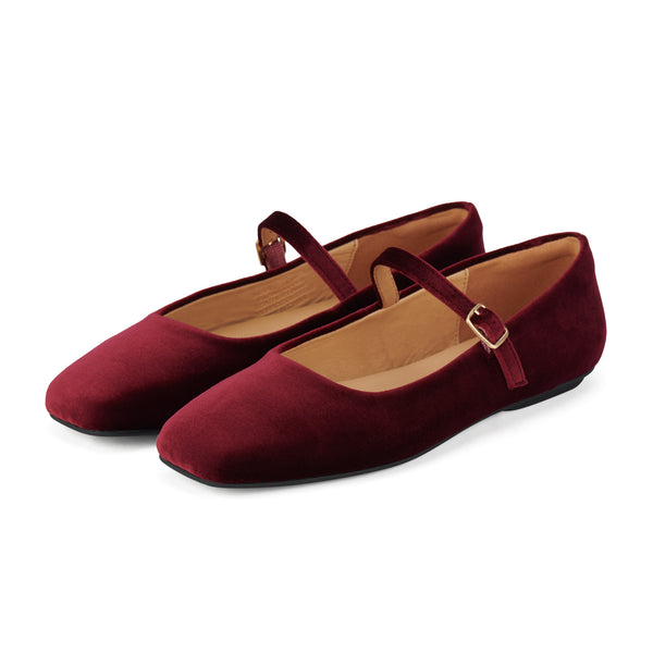 Mary Jane Dark Cherry Velvet