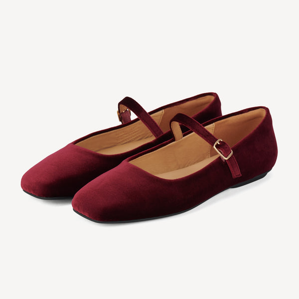 Mary Jane Dark Cherry Velvet