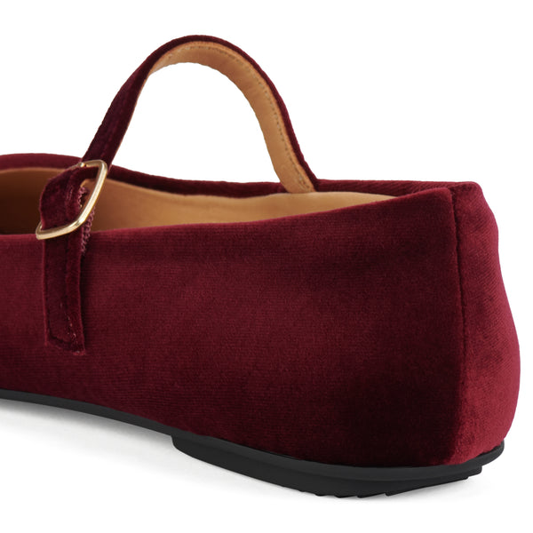 Mary Jane Dark Cherry Velvet