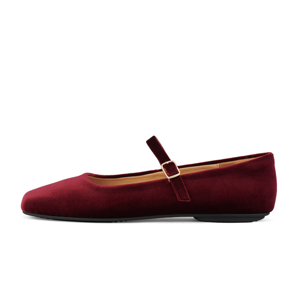 Mary Jane Dark Cherry Velvet