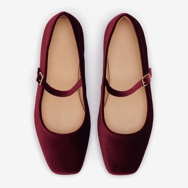 Mary Jane Dark Cherry Velvet