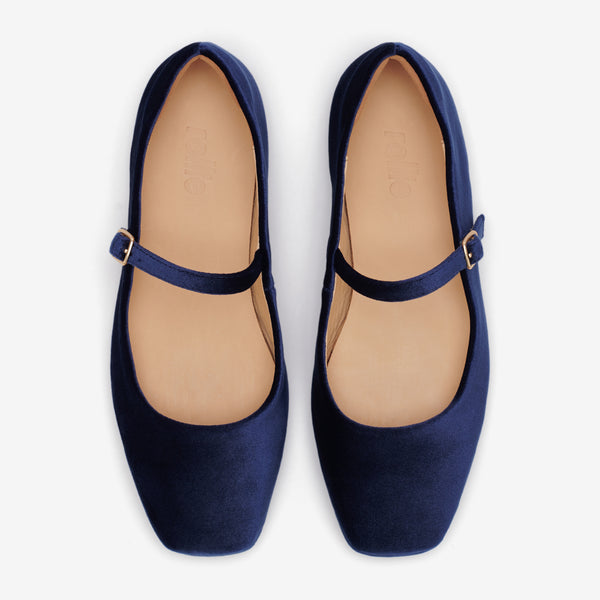 Mary Jane Navy Velvet