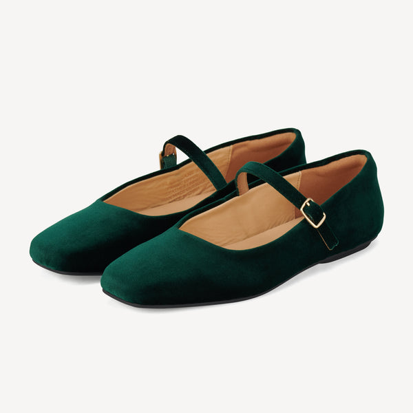Mary Jane Emerald Velvet