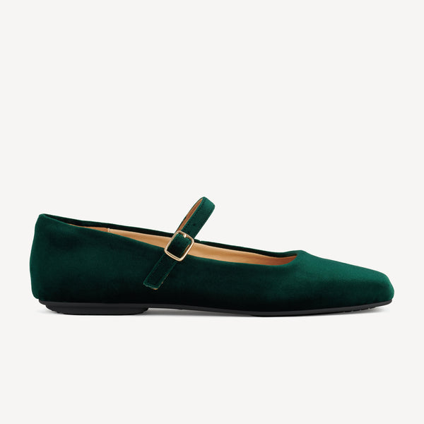 Mary Jane Emerald Velvet