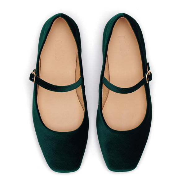 Mary Jane Emerald Velvet