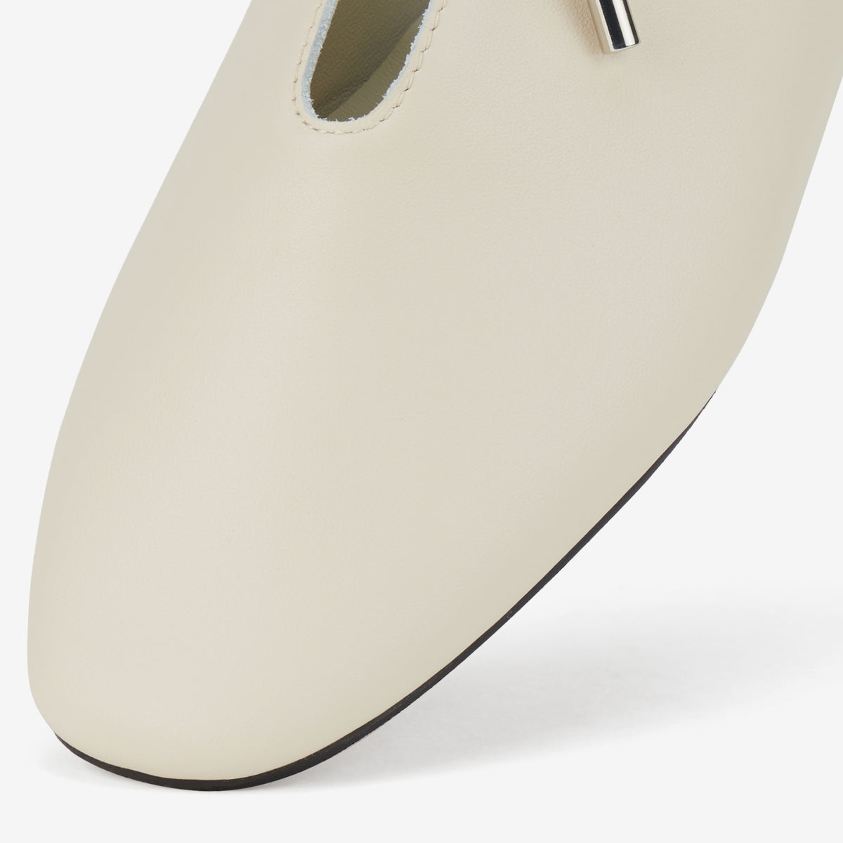 Rollie Noah Lace Ecru — women's leather ballet flat, styled campaign shot