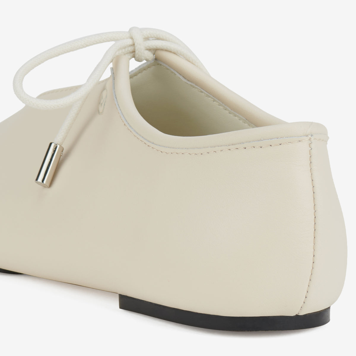 Rollie Noah Lace Ecru — women's leather ballet flat, styled campaign shot (2)