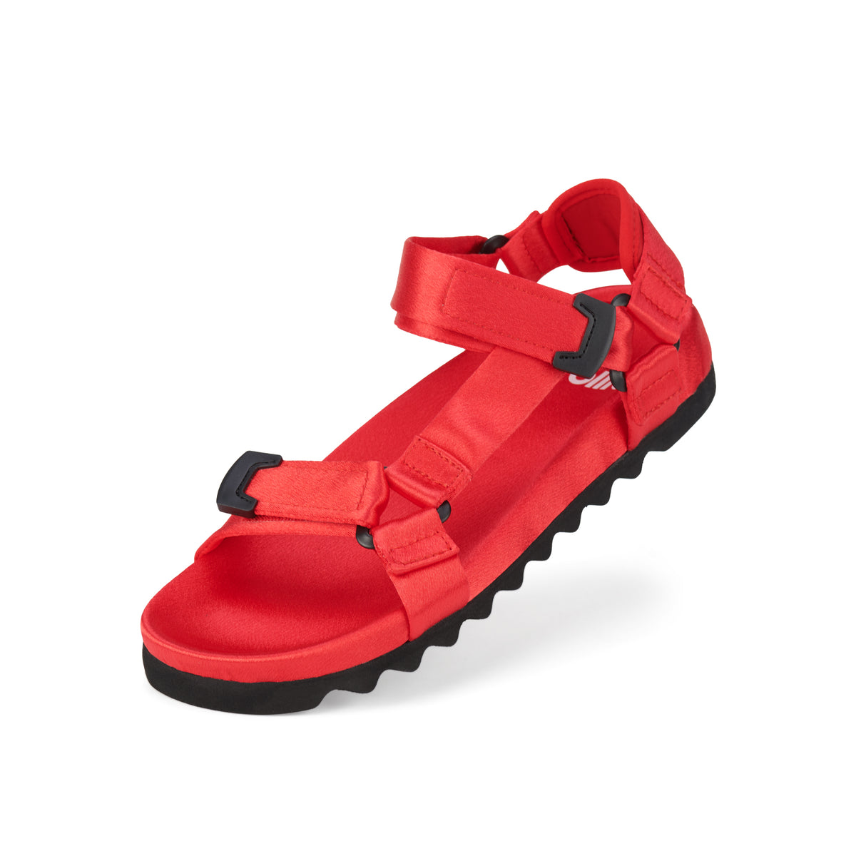 Sandal Tooth Wedge Red Satin