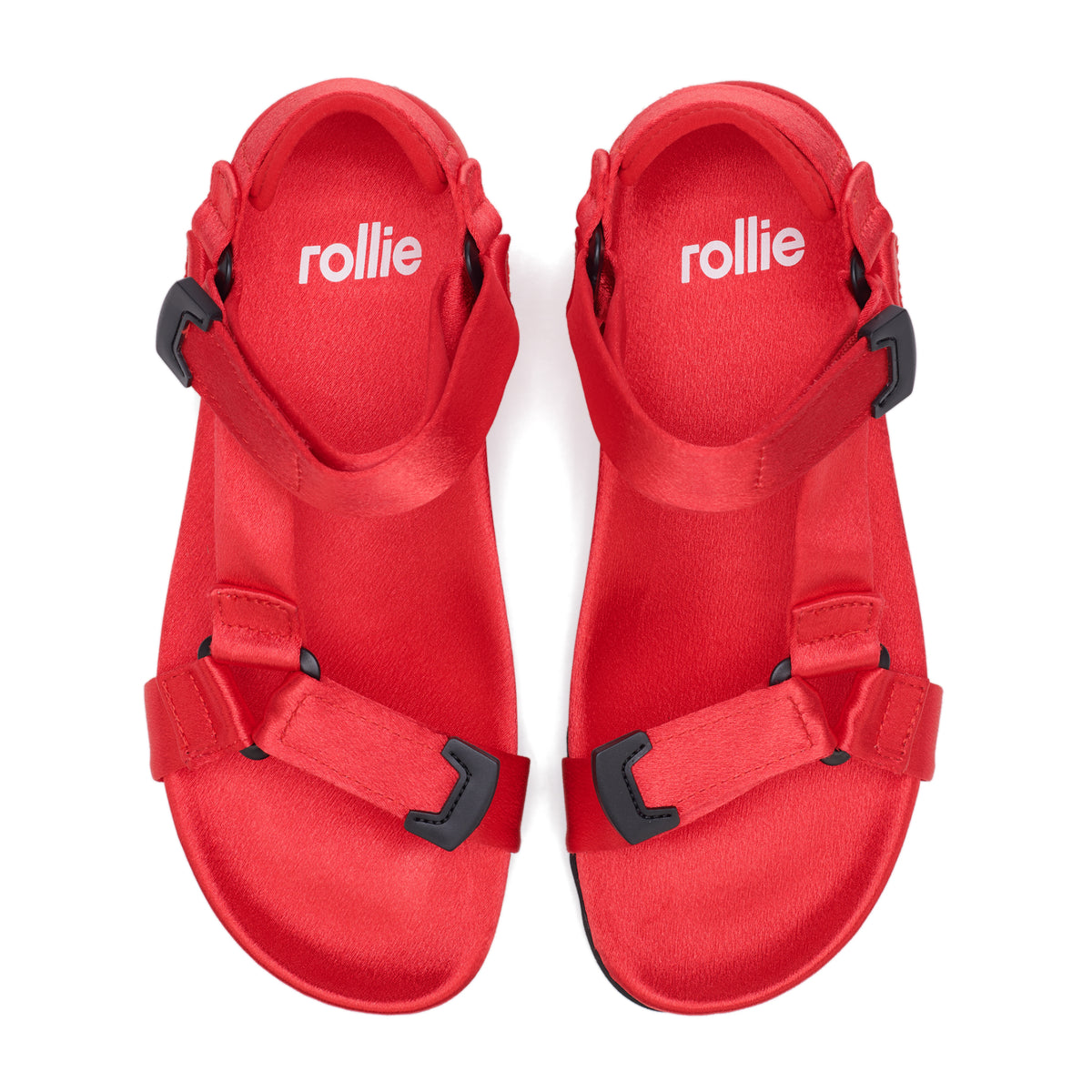 Sandal Tooth Wedge Red Satin