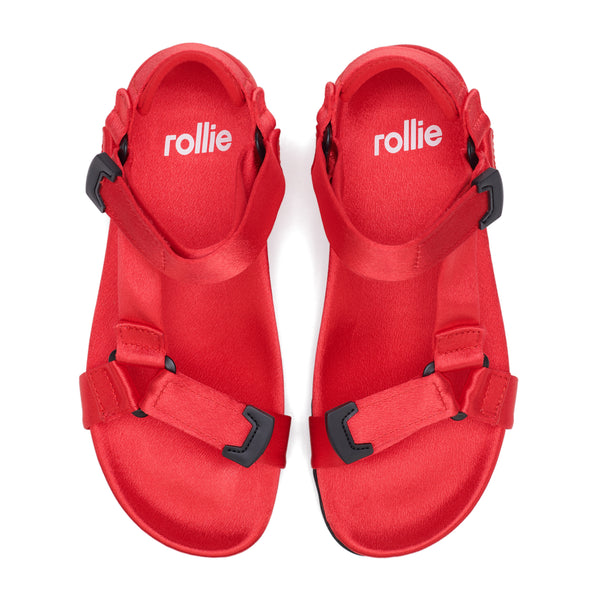 Sandal Tooth Wedge Red Satin