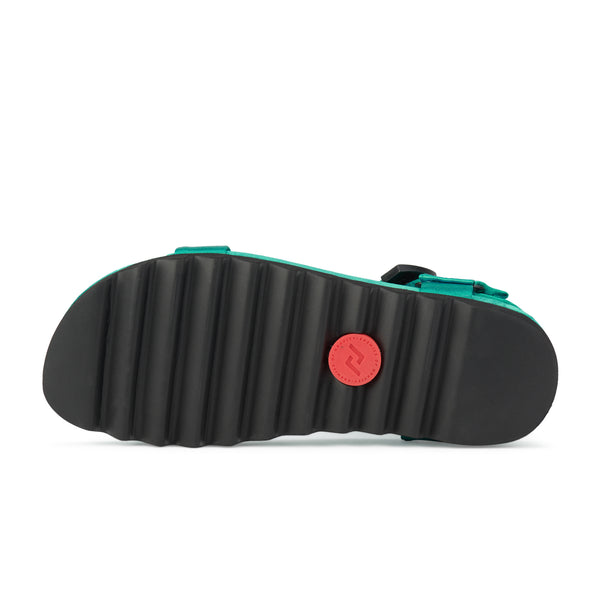 Sandal Tooth Wedge Teal Satin