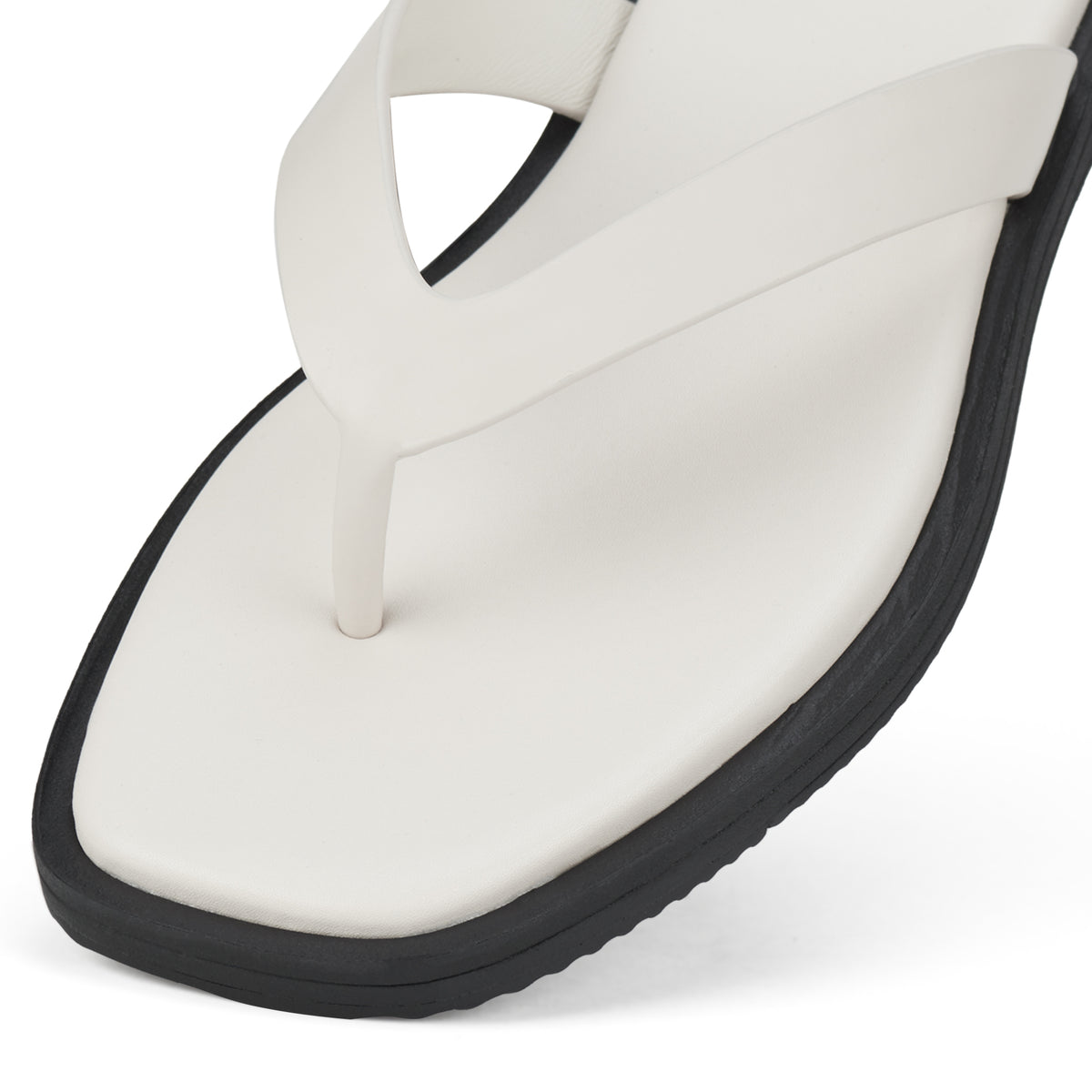 Square Toe Thong Bone/Black