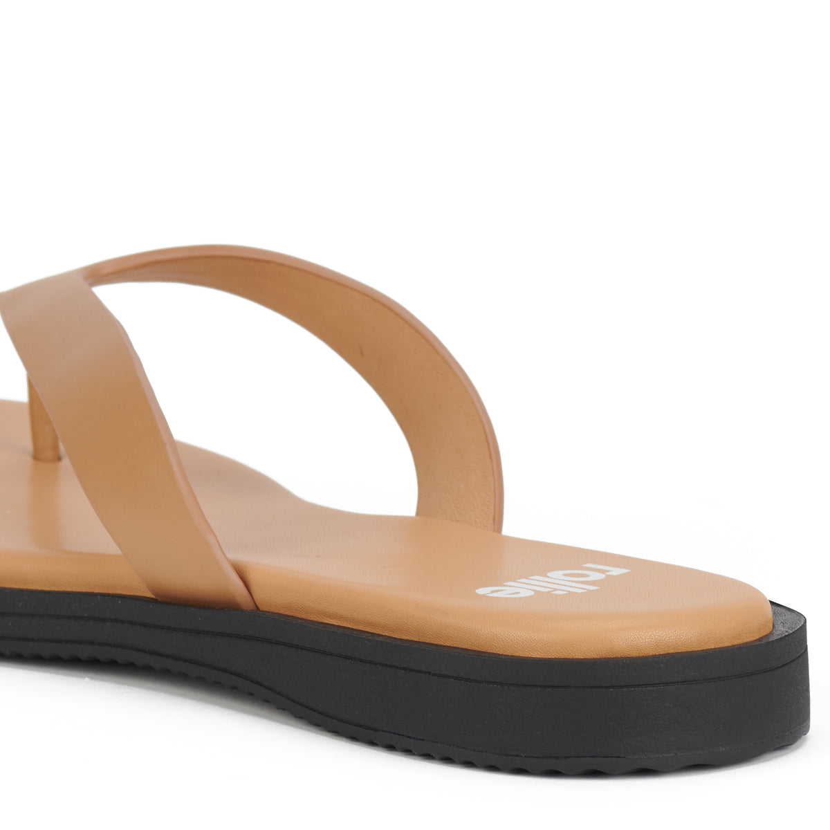 Square Toe Thong Tan/Black