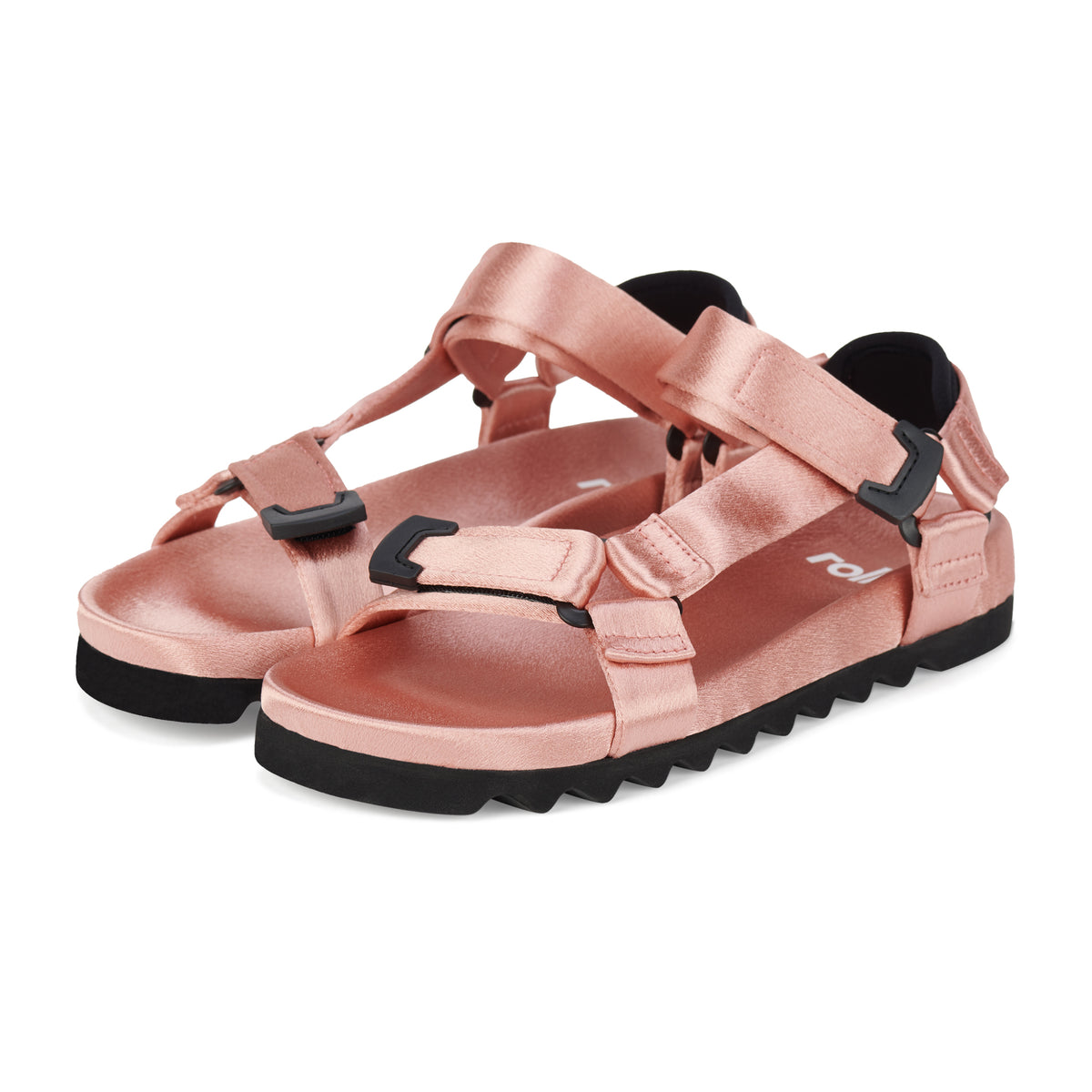 Sandal Tooth Wedge Peach Satin
