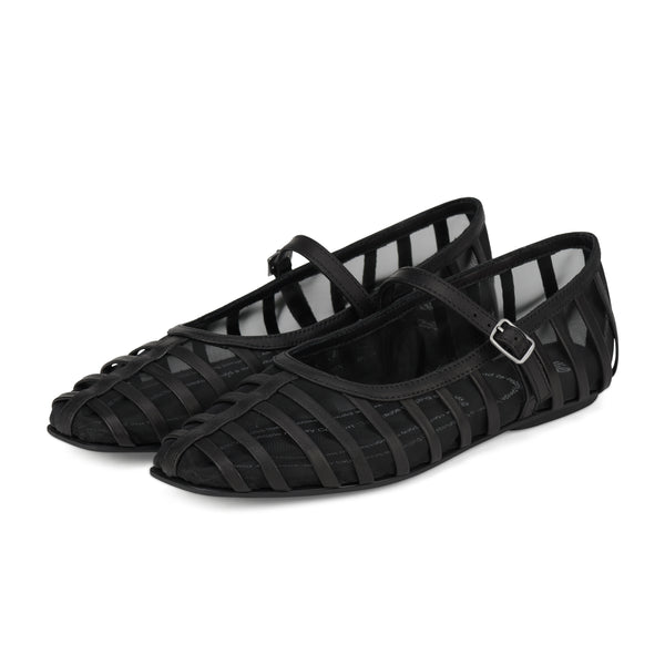 Ballet Mary Jane Cage Mesh Black