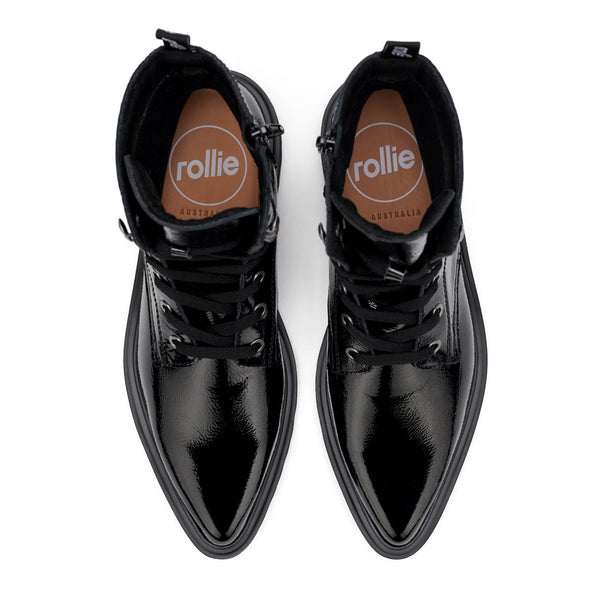 Pointed Sidezip Black Patent