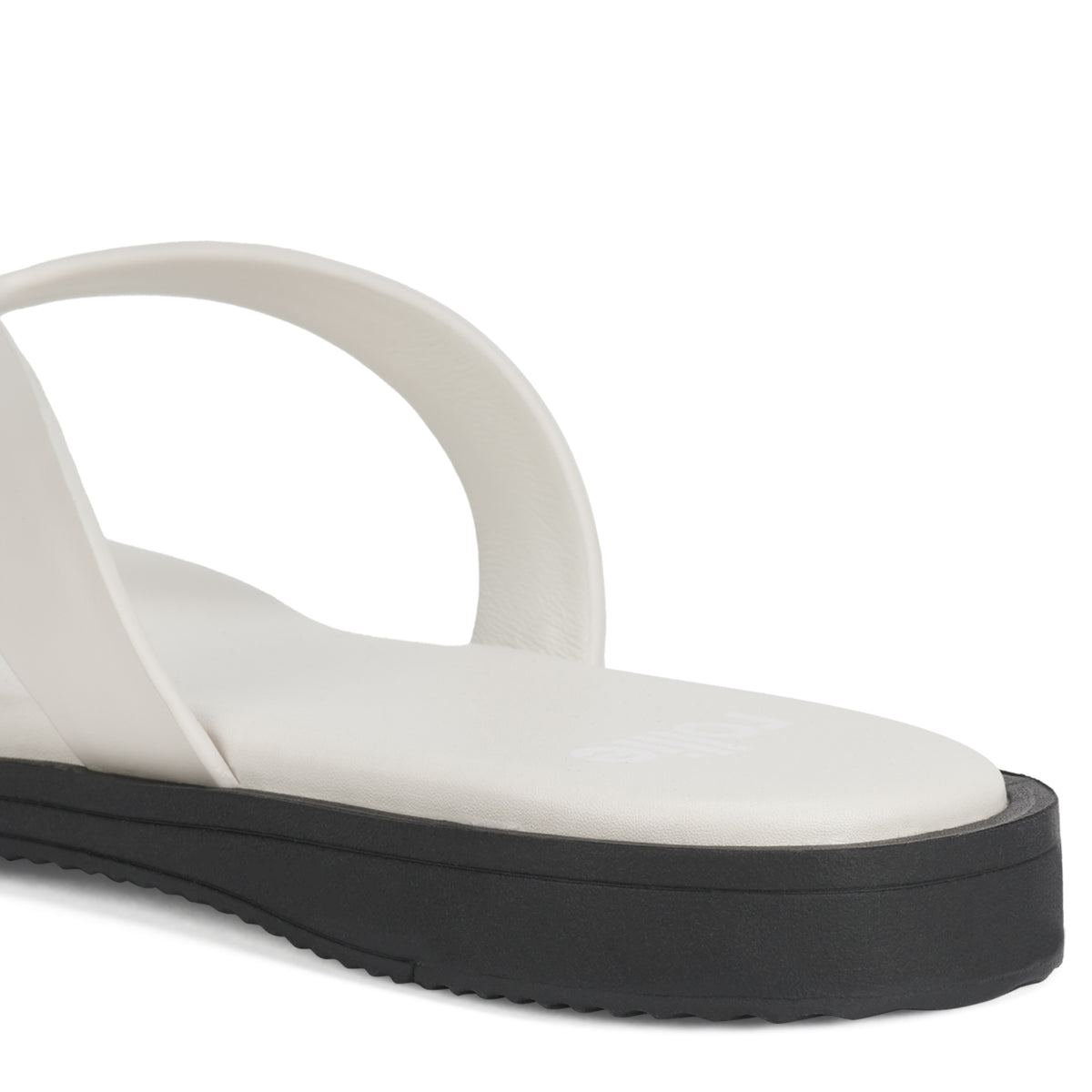 Square Toe Thong Bone/Black