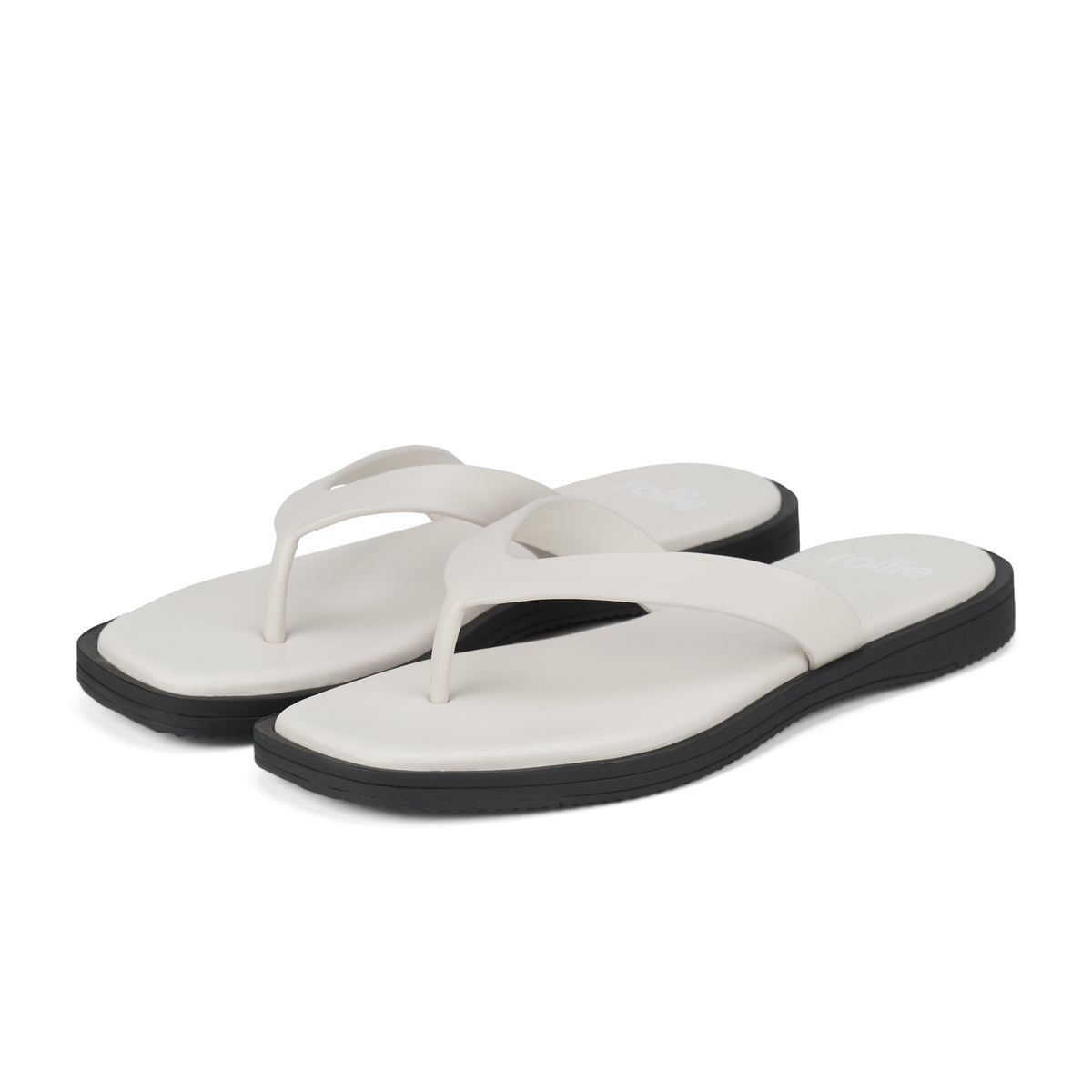 Square Toe Thong Bone/Black