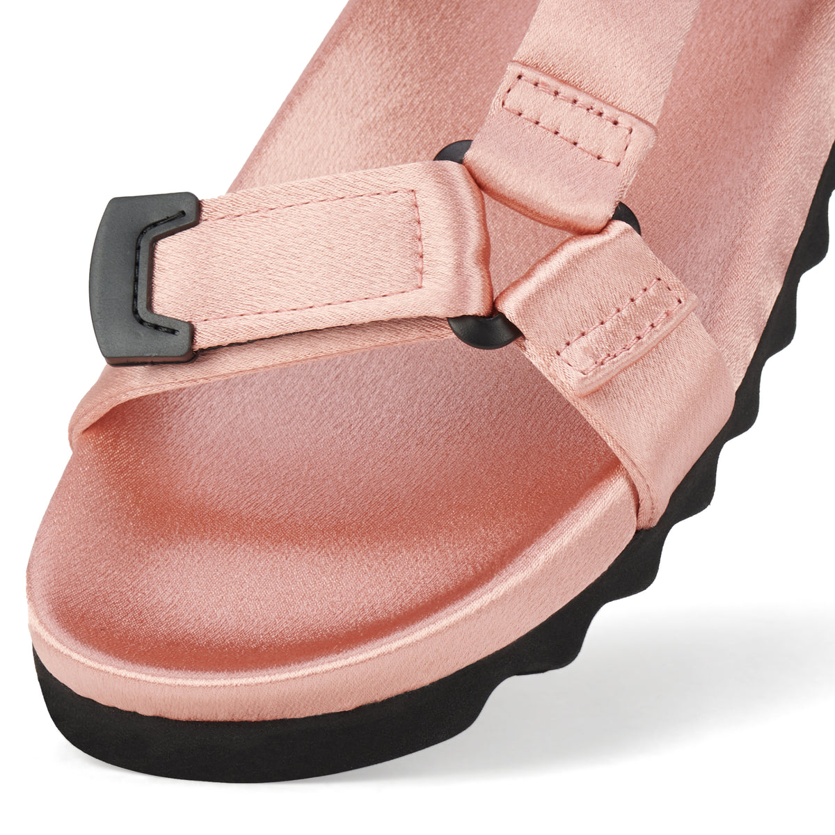 Sandal Tooth Wedge Peach Satin