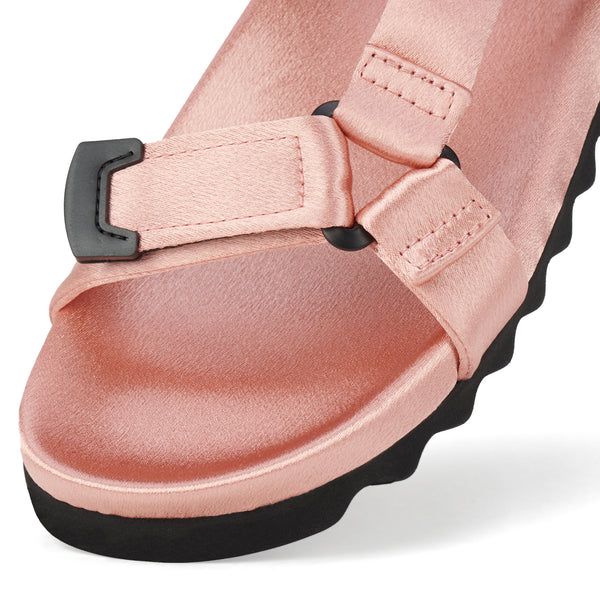 Sandal Tooth Wedge Peach Satin