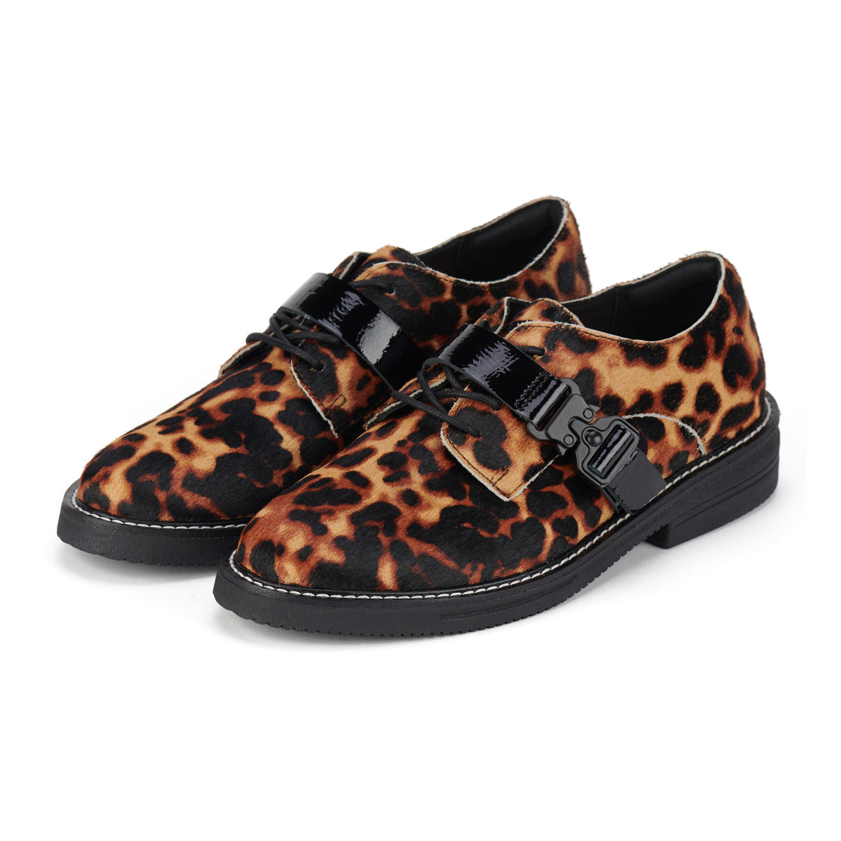 Derby Rise Strap Dark Camel Leopard/Black