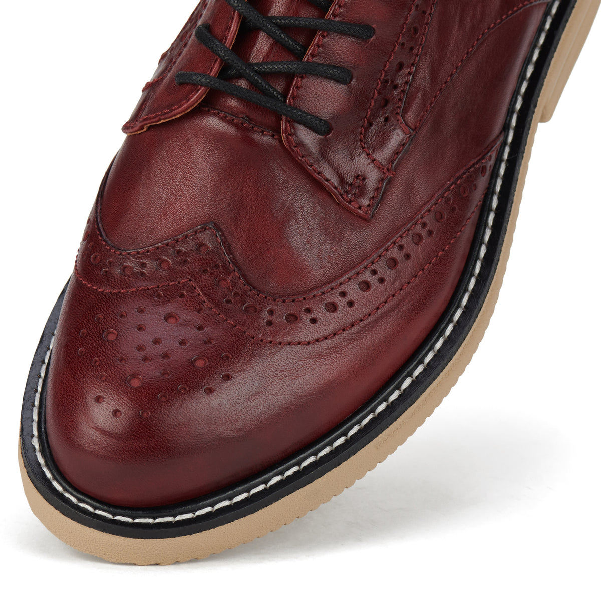 Brogue Rise Vintage Dark Red/Latte