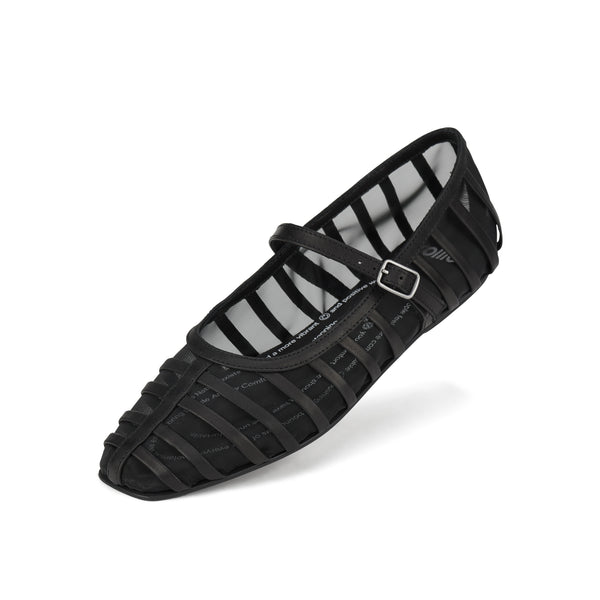 Ballet Mary Jane Cage Mesh Black