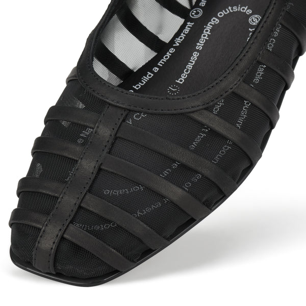 Ballet Mary Jane Cage Mesh Black