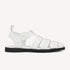 Rollie Sandal Fisherman White/Black — women's sandal, side profile