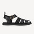 Rollie Sandal Fisherman Black Emboss — women's sandal, side profile