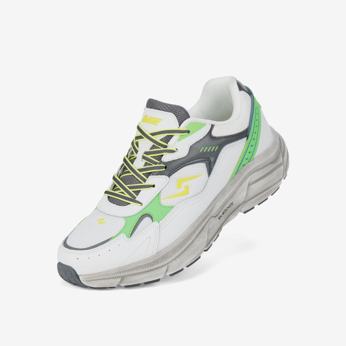 Rollie Tempest Citrus — women's leather sneaker, styled lifestyle shot