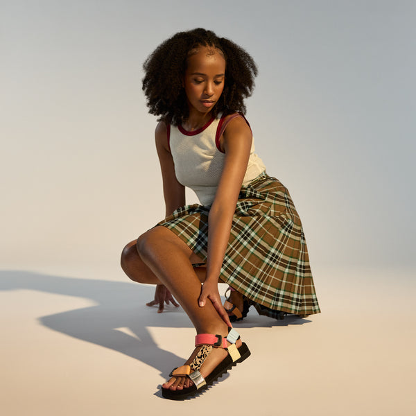 Sandal Tooth Wedge Multi Leopard