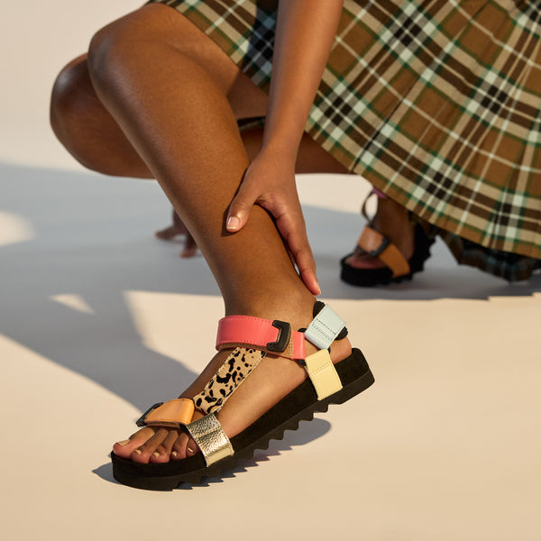 Sandal Tooth Wedge Multi Leopard