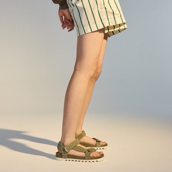 Sandal Tooth Wedge Sage/White