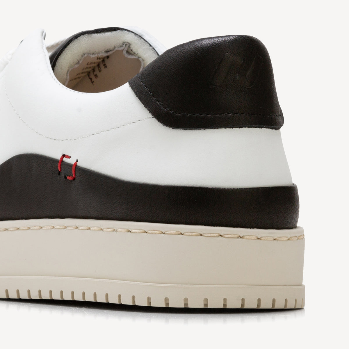 Rollie Wave Mens Black/White — men's sneaker, heel and back view