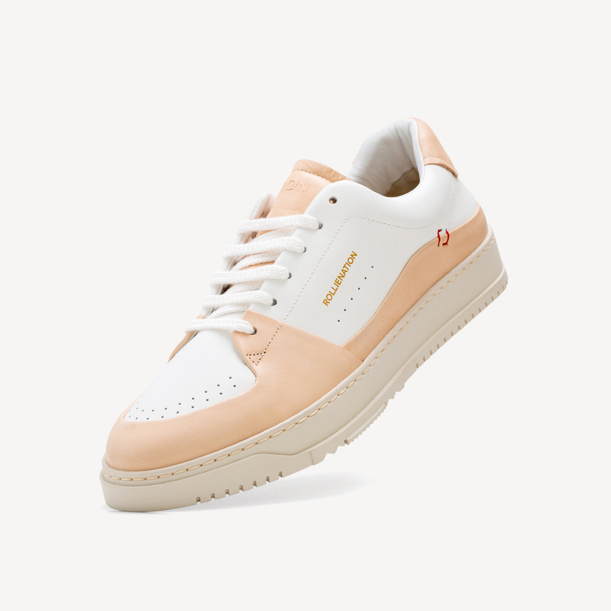 Rollie Wave Mens Veg Tan/White — men's sneaker, worn and styled on-foot
