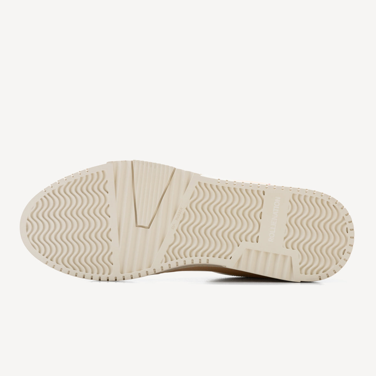 Rollie Wave Mens Veg Tan/White — men's sneaker, detail close-up