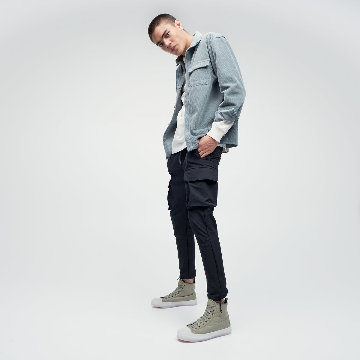 Ranger Mens High Top Sneaker Light Khaki