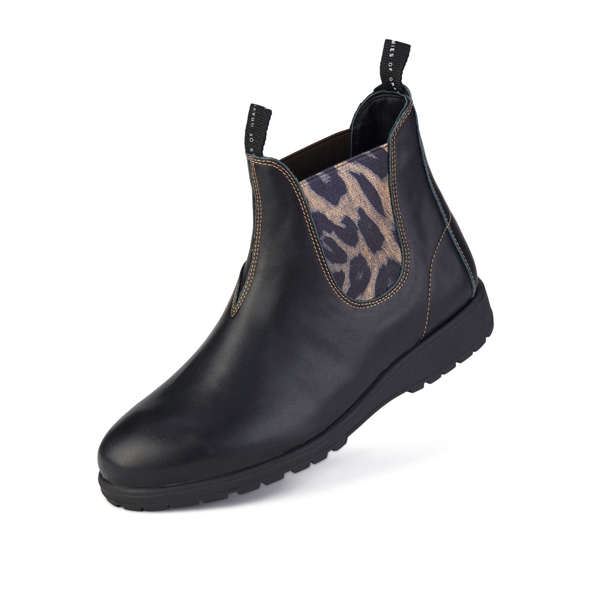 Fields Chelsea Black/Gold Leopard