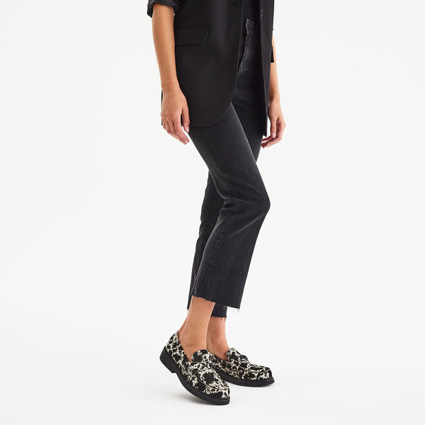 Loafer Rise Black Cow